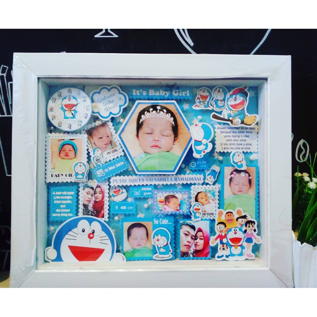 Pigura 3D Baby BIODATA BIODATA POP UP FRAME (DORAEMON) | Shopee Malaysia