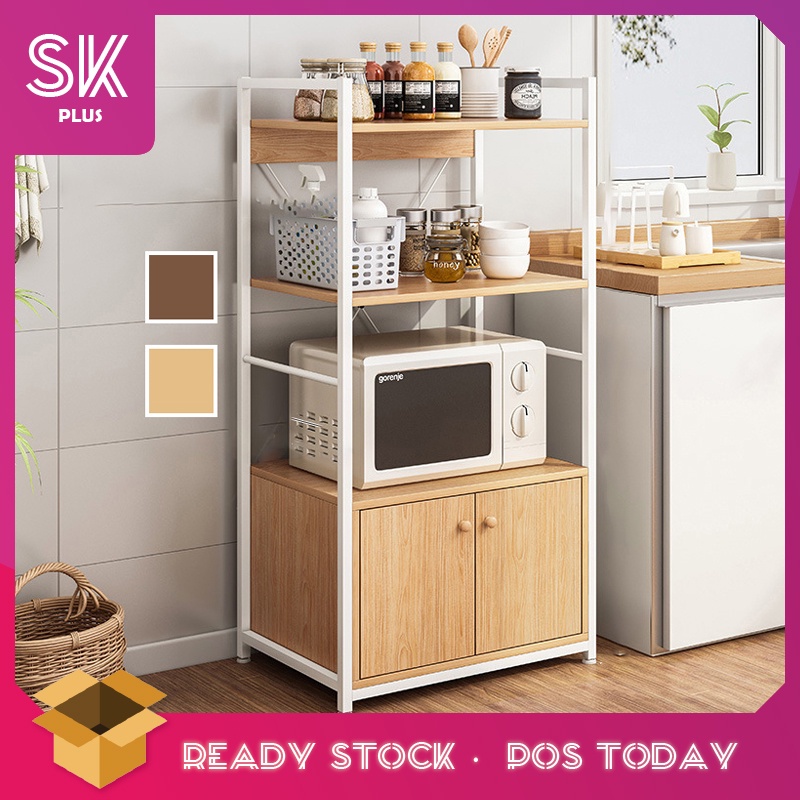SKPLUS Kitchen Rack Floor Multilayer Storage Rack Simple Microwave Oven ...