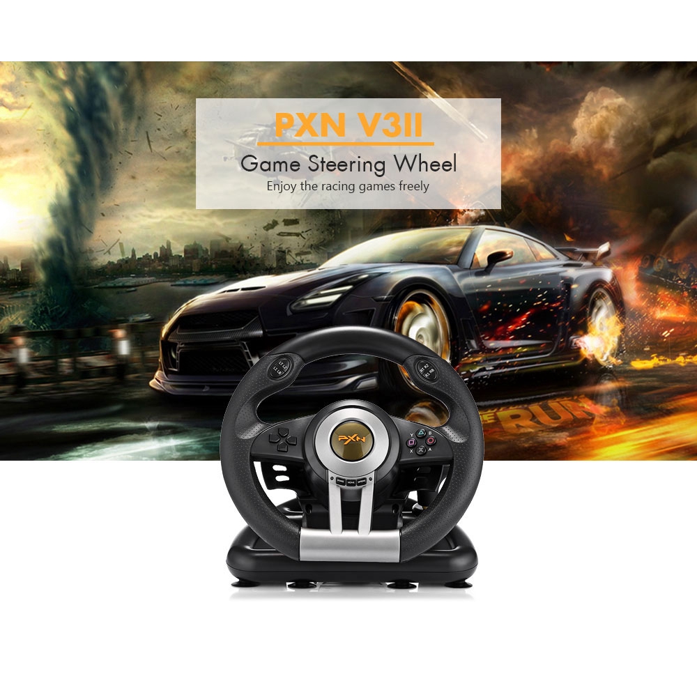 PXN - V3 Pro/V3II Racing Gaming Game Steering Wheel with Foldable Pedal ...