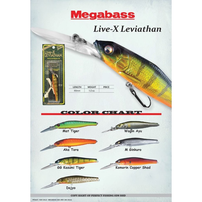 MEGABASS fishing lure LIVE-X LEVIATHAN SUSPENDING JERKBAITS | Shopee ...