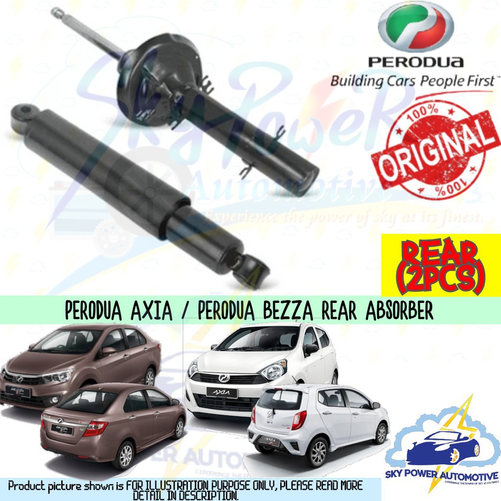 PERODUA AXIA / PERODUA BEZZA 100% ORIGINAL SHOCK ABSORBER (REAR 2PCS ...