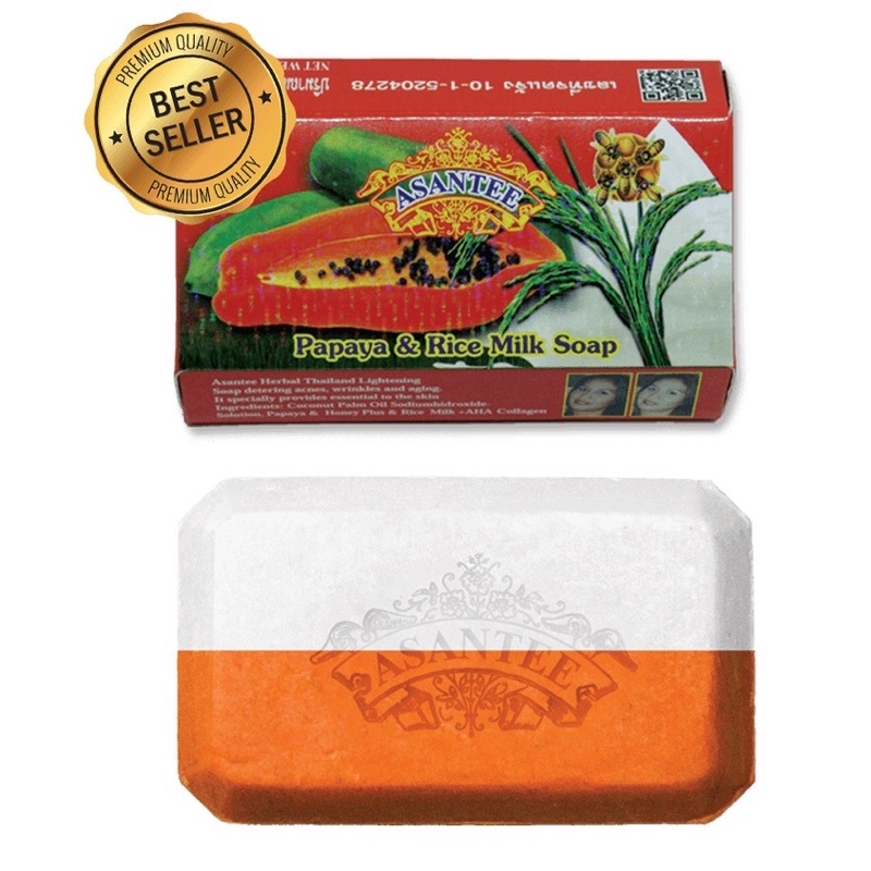 ASANTEE ORIGINAL THAI SABUN PAPAYA & RICE MILK WITH HONEY SOAP 125G ...
