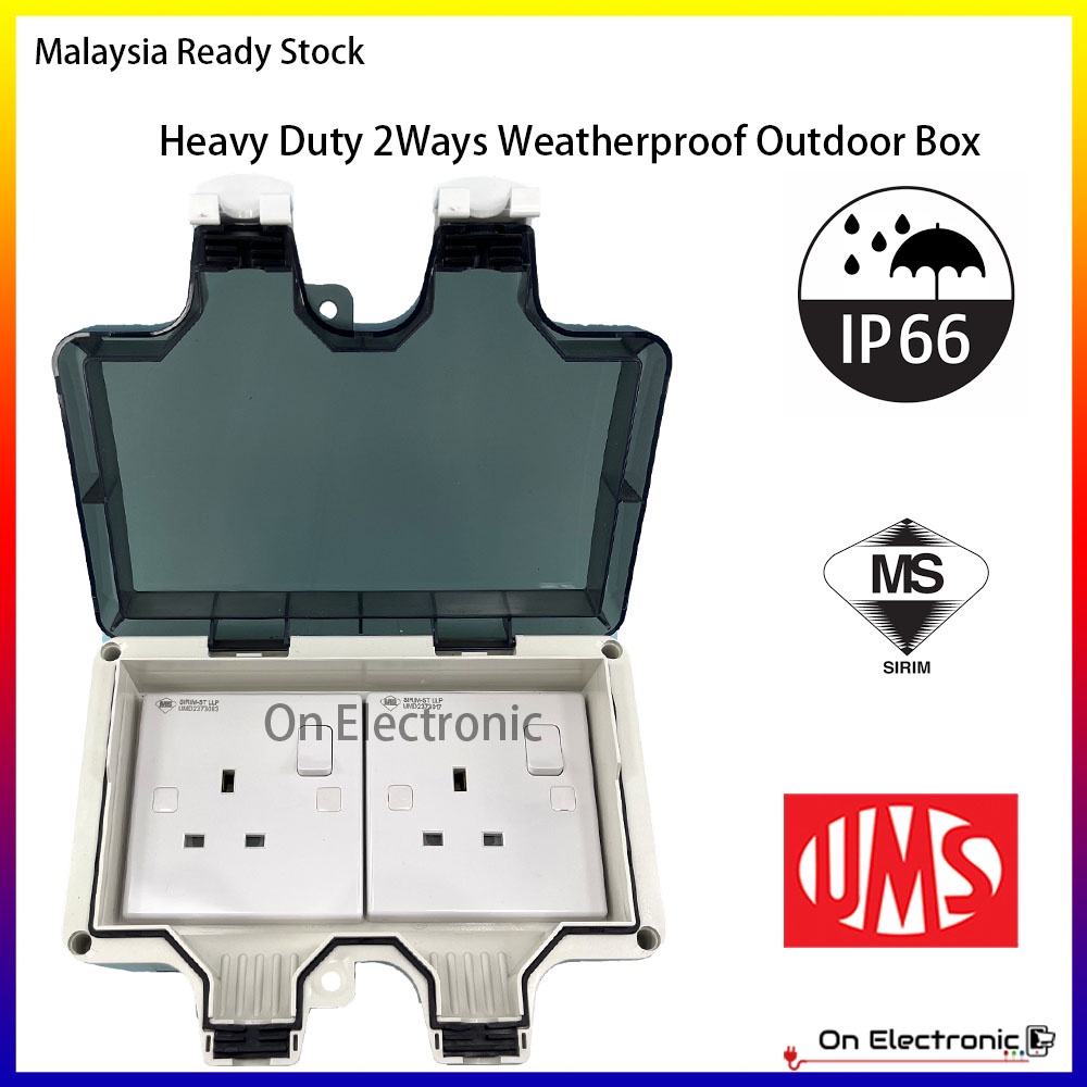 HEAVY DUTY Double Single UMS Switch Weatherproof/Waterproof Outdoor Box ...
