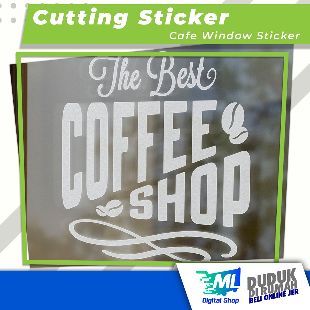Cafe Glass Window or Wall Stencil Vinyl Sticker Deco Custom Color ...