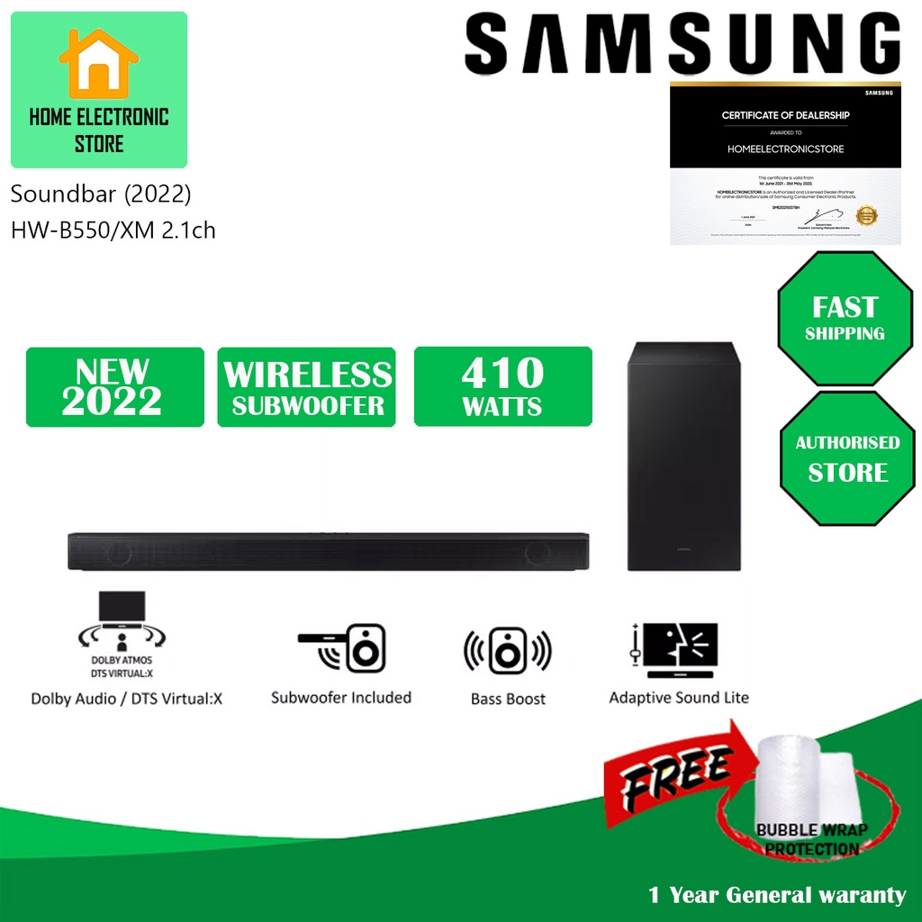 [NEW 2022] Samsung HWB550 Soundbar HWB550/XM (Original) 1 Years