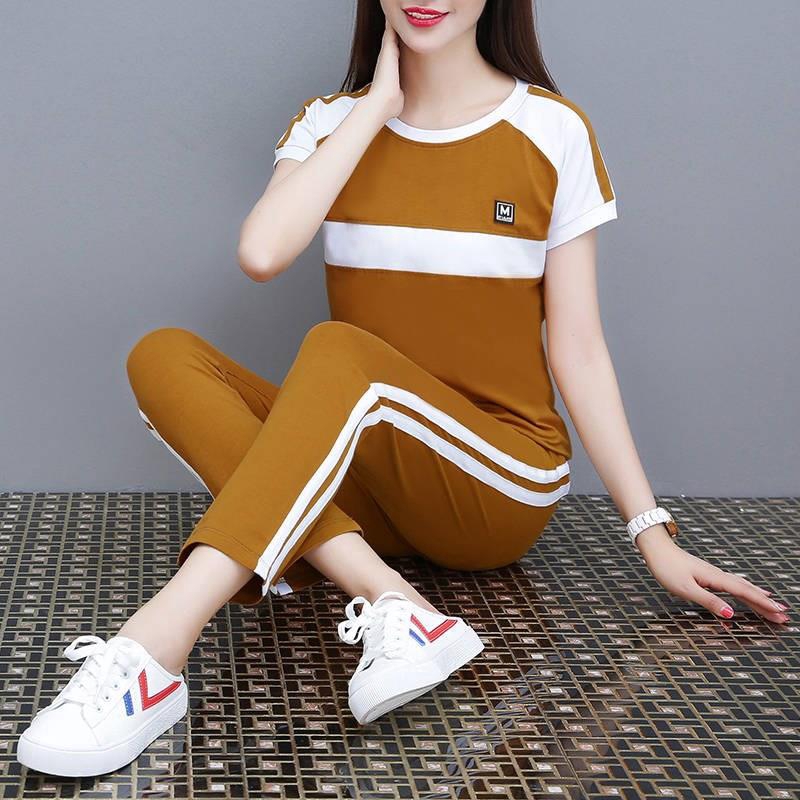 Women's Sportswear Summer Korean Version Short-sleeved Nine-point