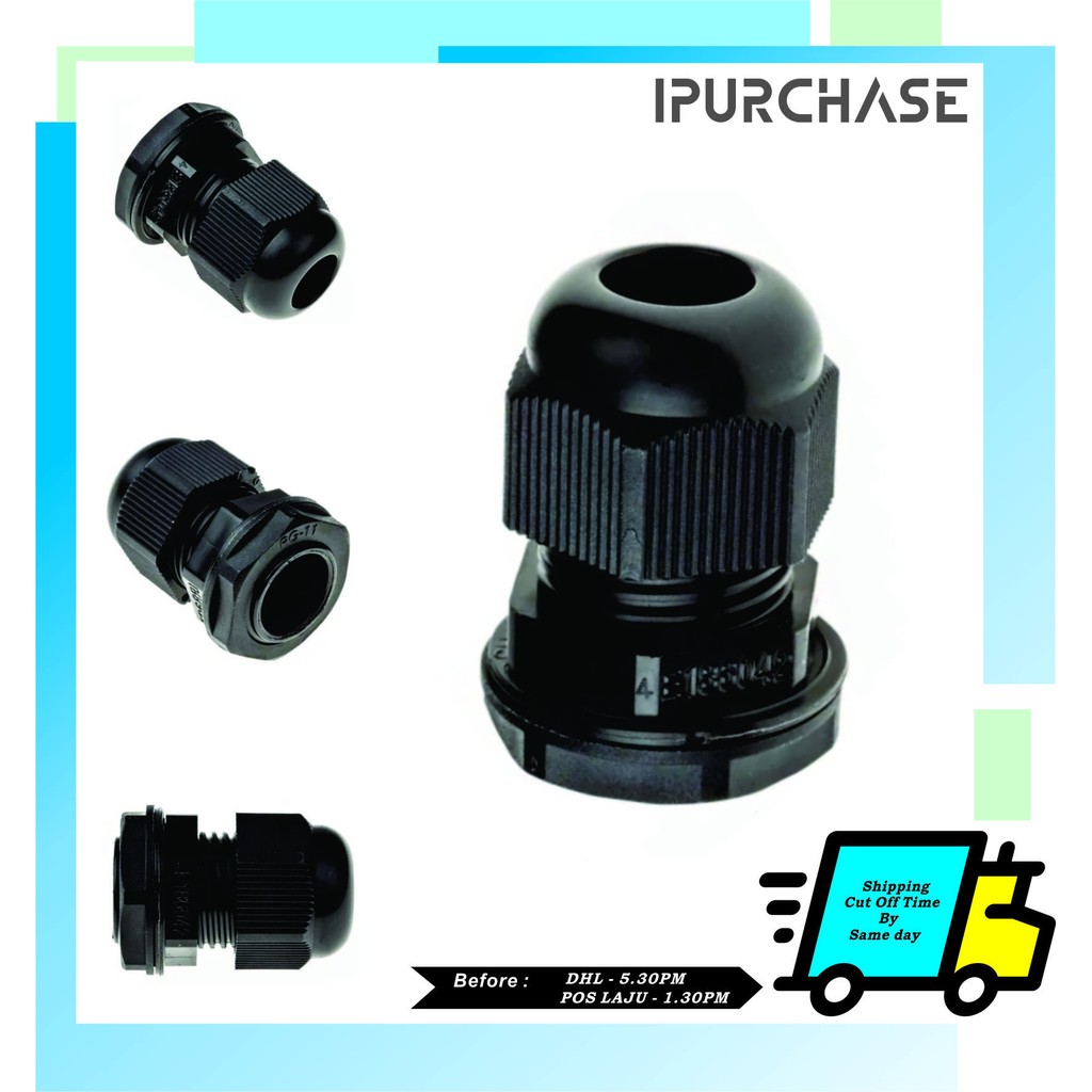 IP68 Nylon Plastic Waterproof Adjustable Cable Glands Joints Black Cord ...