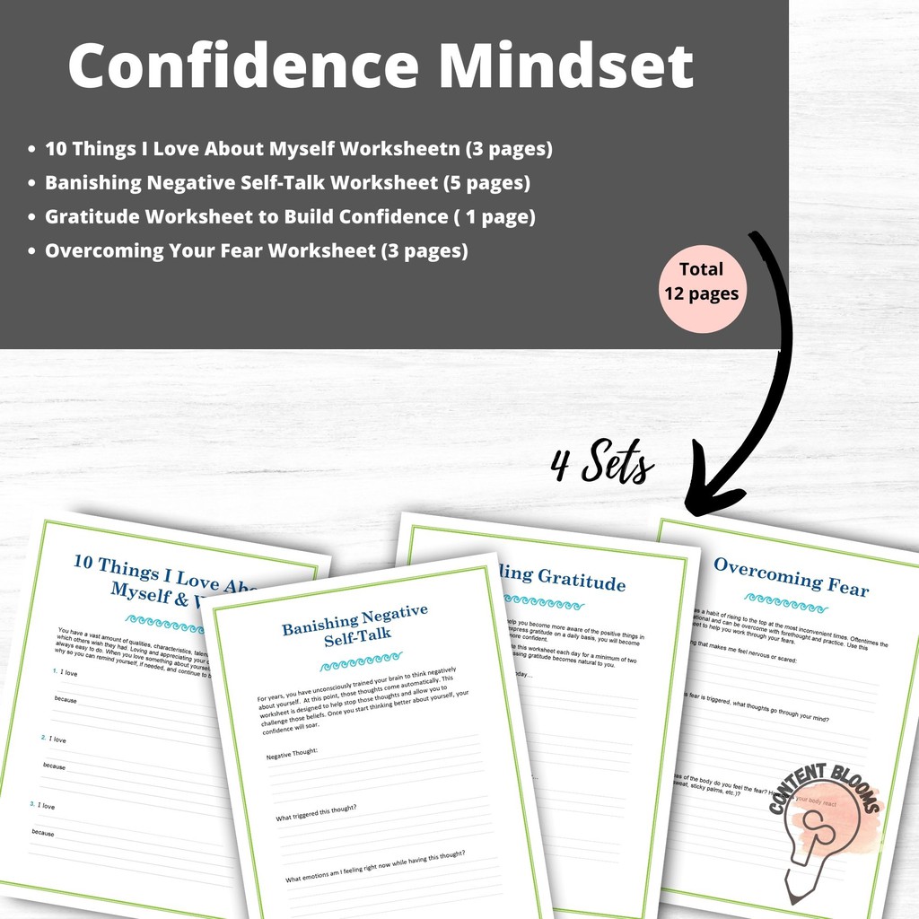Confidence Printables|A4 Size| Gratitude| Love Myself| Negative Talk ...