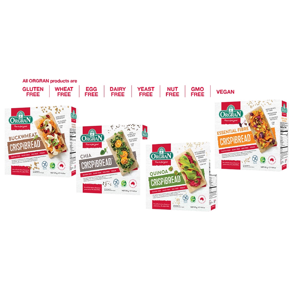 ORGRAN Gluten Free Assorted Crispibread 125g (Buckwheat, Chia , Quinoa ...