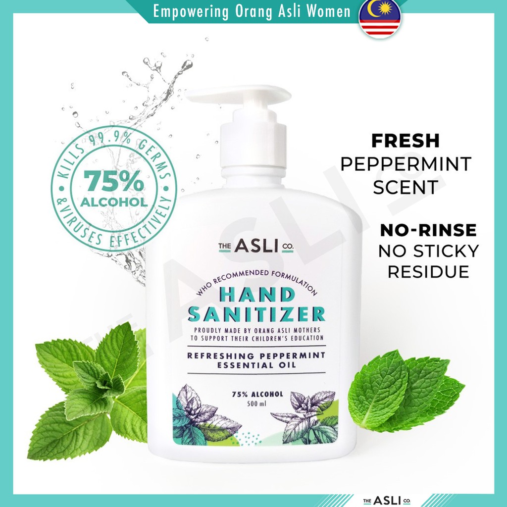 Hand Sanitizer 500ml Pump Bottle (75% Alcohol Content) [the Asli Co 