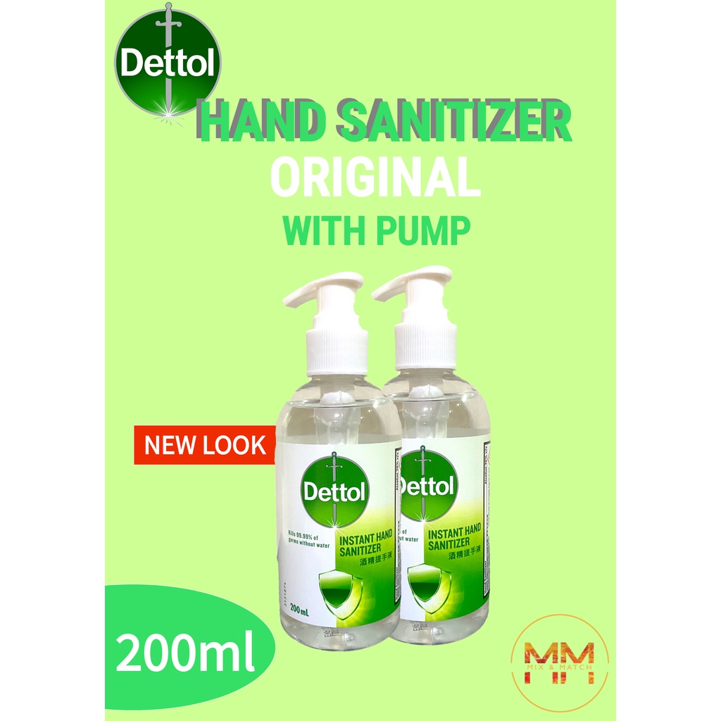 Dettol Hand Sanitizer 200ml 100 Original With Pump Shopee Malaysia