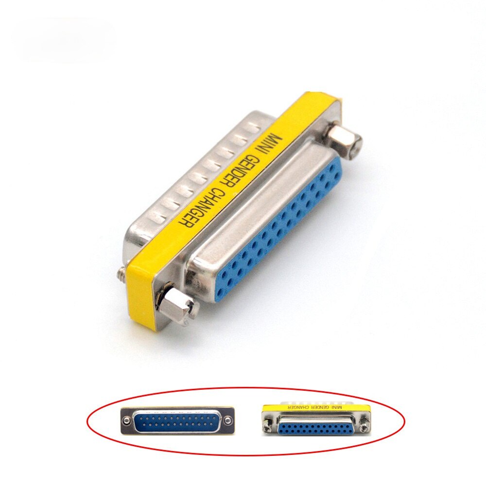 DSUB DB25 Serial Cable Extended Adapter 25 Pin Feale To Female Gender Changer Connector