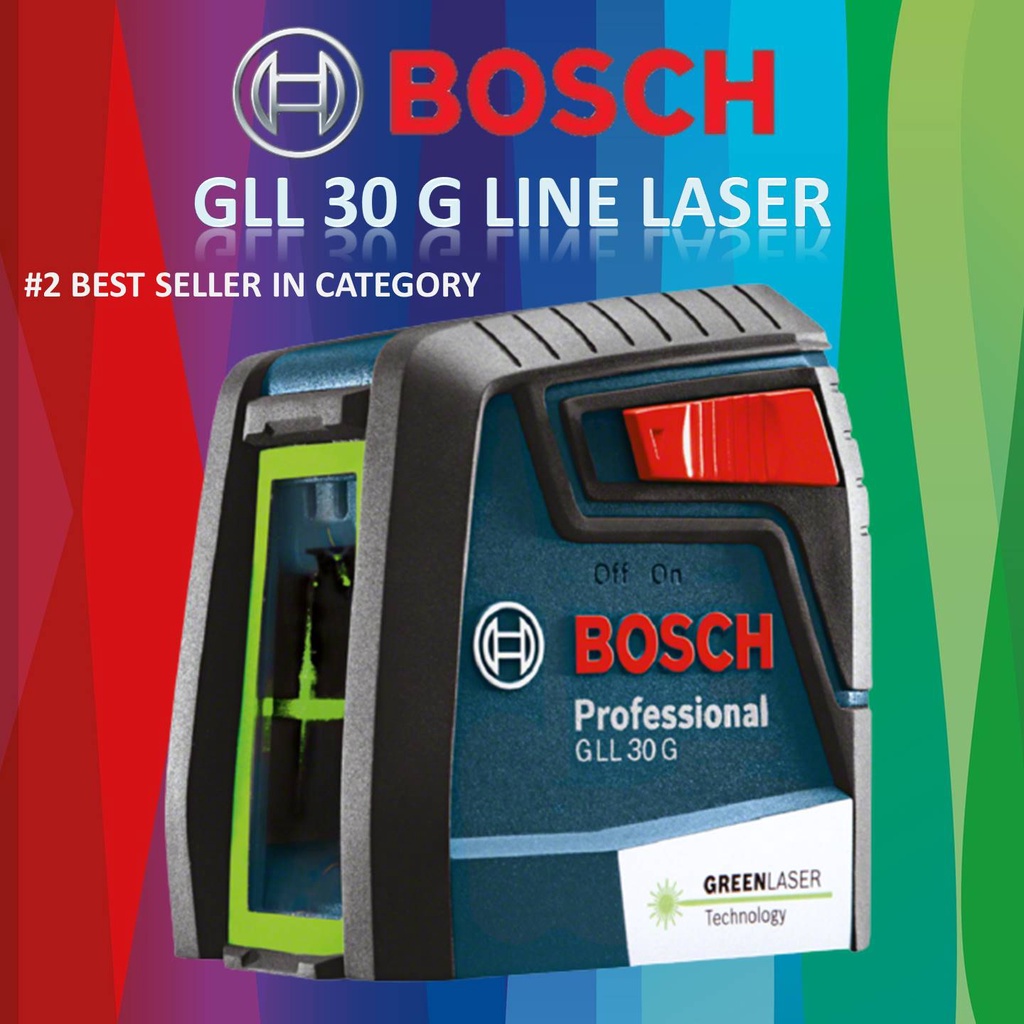 BOSCH GLL30G Self-levelling 2 Green Line Laser (Green Laser Technology ...