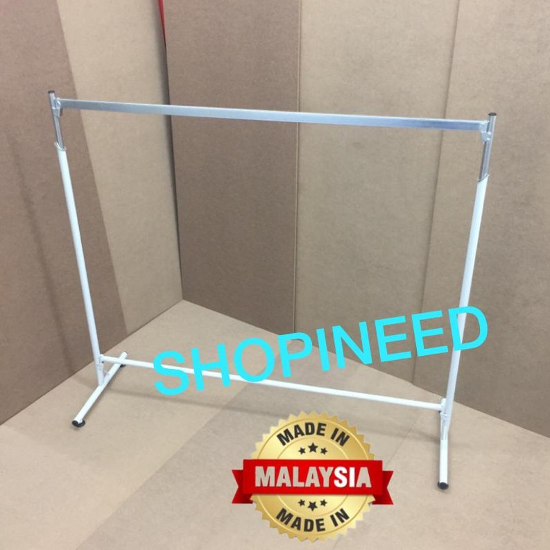 Clothes Dismantle Stand L4'ft/ White & Silver / Clothes Rack/ Baju Rak ...