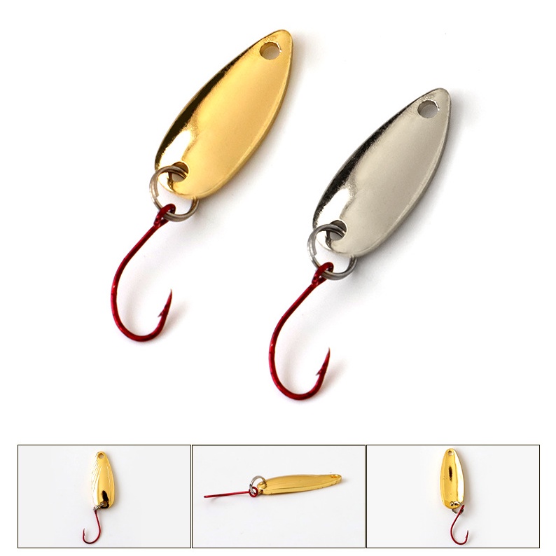 5pcs/set 2.5g/1.5g Spinner Spoon Metal Silver Sequins Fishing Lures Micro  Spoon with Single Hook Hard Baits Fishing Tackle