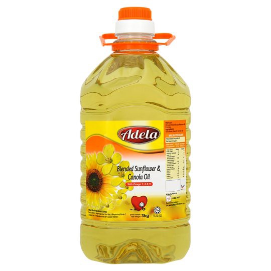 Adela Blended Sunflower & Canola Cooking Oil 3kg Shopee Malaysia
