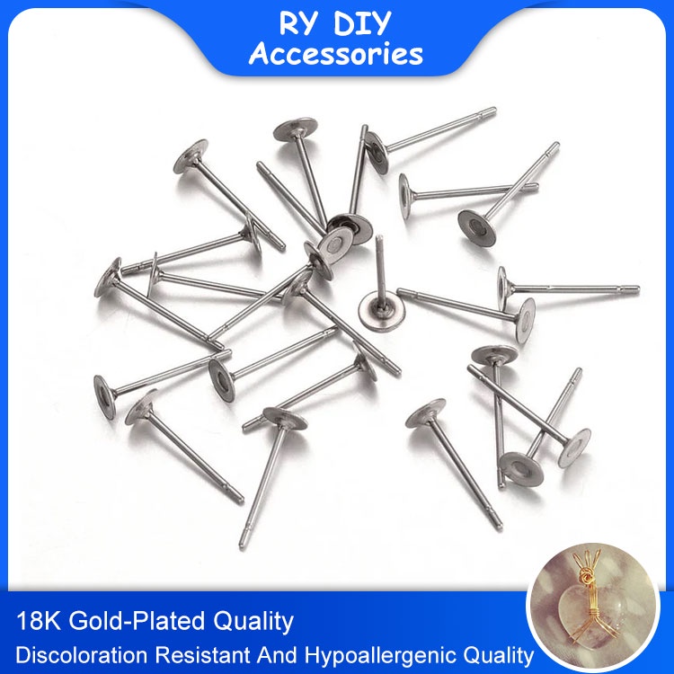 4MM 5MM 6MM Platinum Earring post hypoallergenic stud earrings Shopee Malaysia