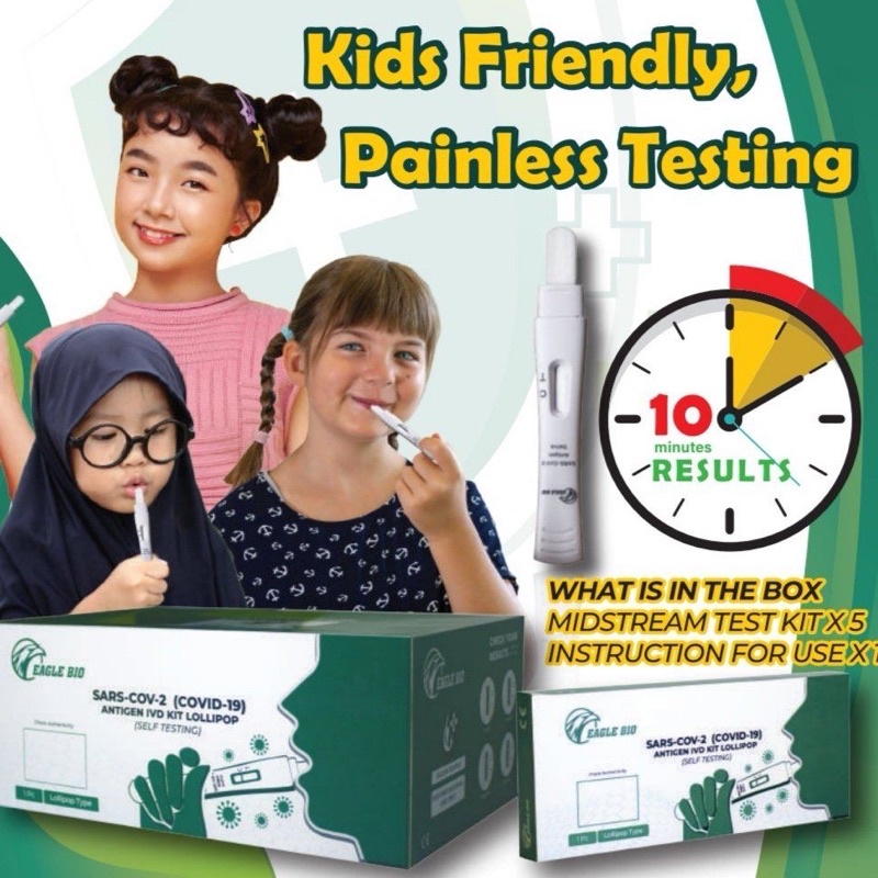 Eagle Bio/ V Check / Hongyu Covid 19 Antigen IVD Lolipop Test Kit 1'S