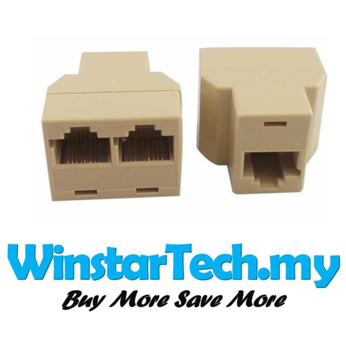 RJ45 Splitter 1 Female to 2 Female Ethernet Network Connector Adapter ...