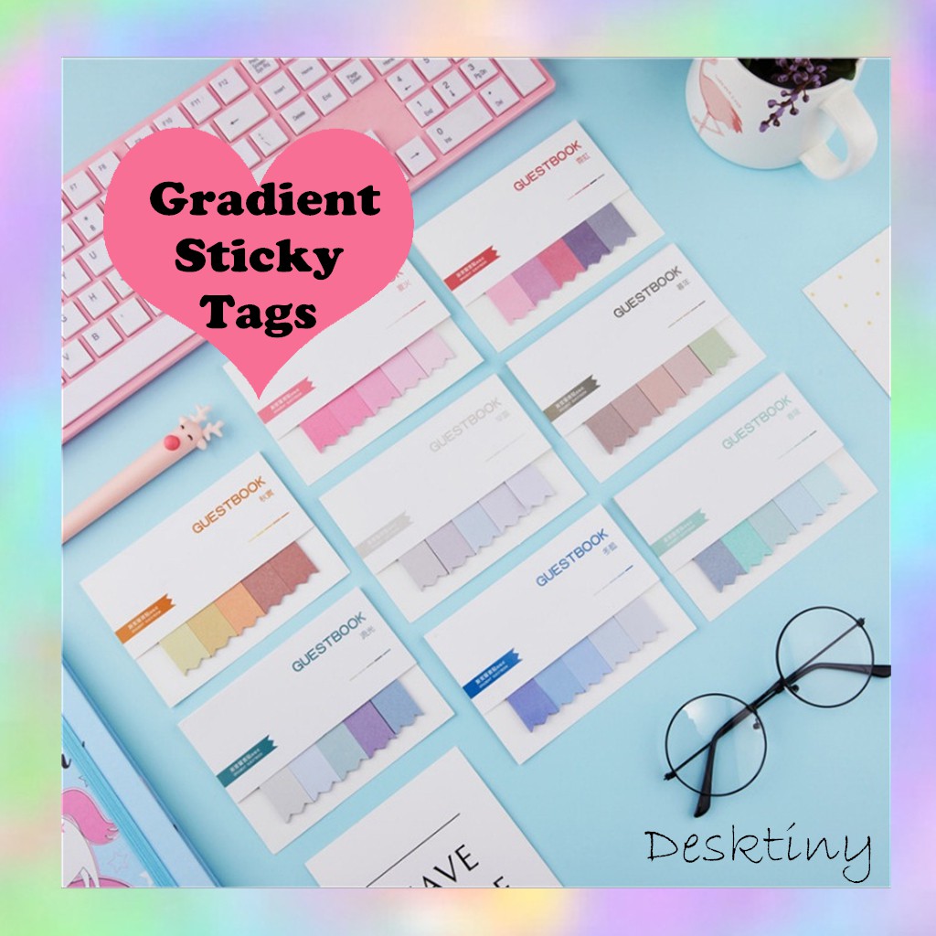 【Sticky Tags / Notes】Gradient Sticky Tags by Desktiny | Approx. 100 ...
