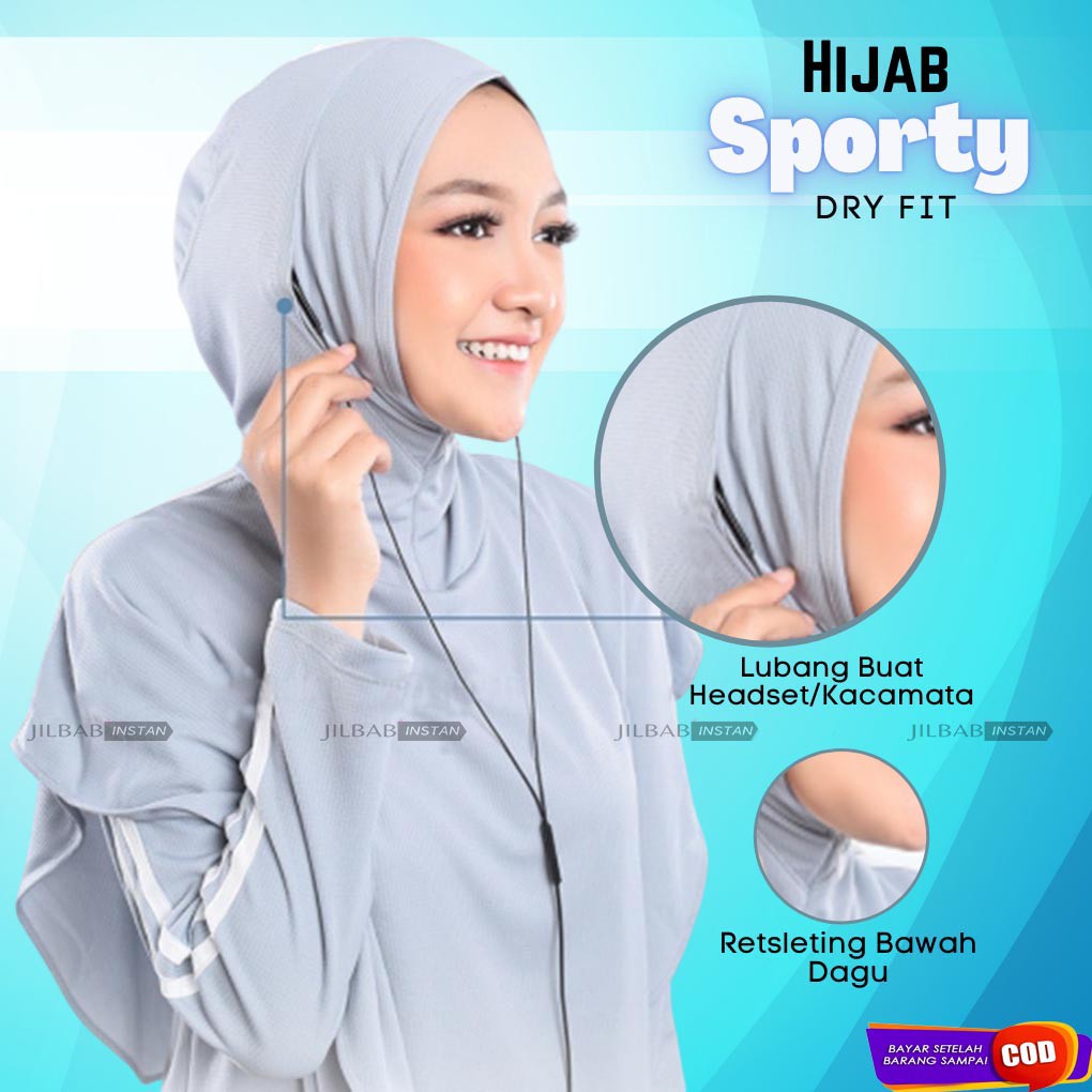 Hijab Sports Dry Fit Hijab Sporty Set (Clothes+Hijab+ Mask) Sports