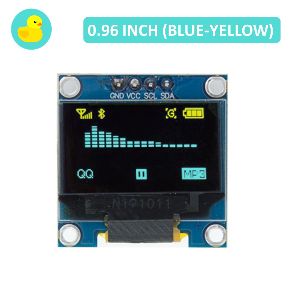 0.96 / 0.91 Inch I2C IIC White Blue Yellow OLED Display 128x64 | Shopee ...