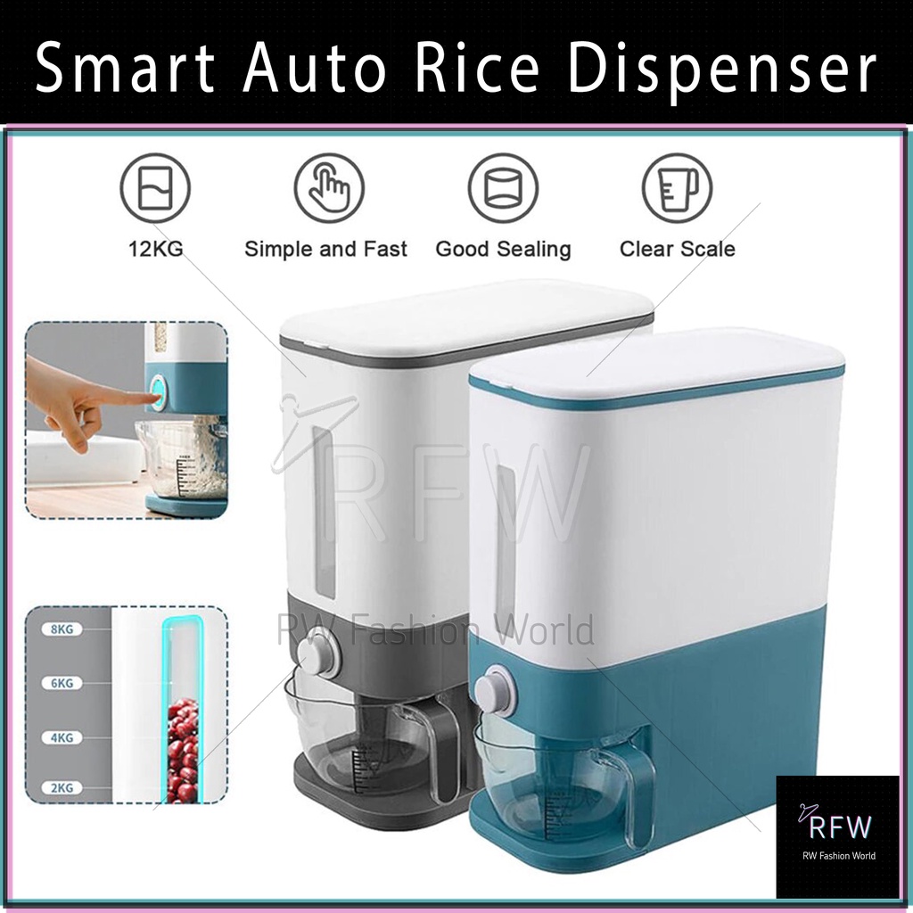 Smart Auto Rice Dispenser 10KG / Tong Beras / Rice Storage Box | Shopee ...