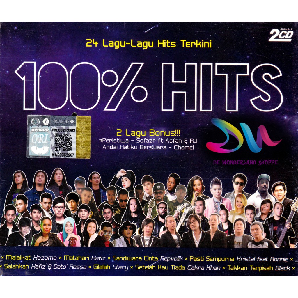 100% HITS - 24 LAGU-LAGU HITS TERKINI ( 2 X CD ) | Shopee Malaysia