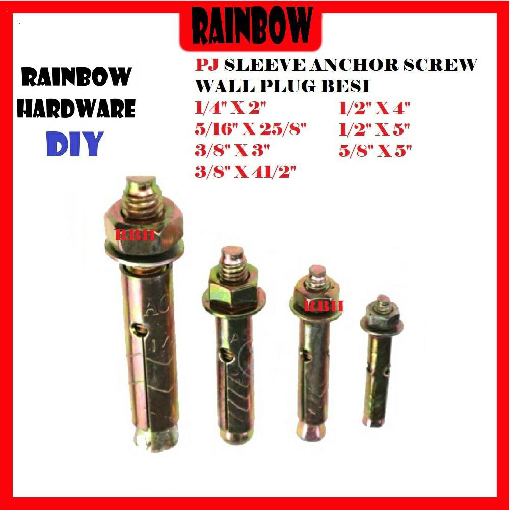 ACE 3/8"X3" PJ SLEEVE ANCHOR WALL PLUG BESI (100PCS) Shopee Malaysia