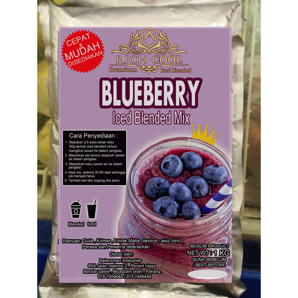 Serbuk Ice Blended Blueberry 1kg | Shopee Malaysia