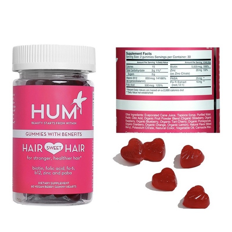 🔥preorder🔥hum Nutrition Hair Sweet Hair Growth - Vegan 60 Gummies 