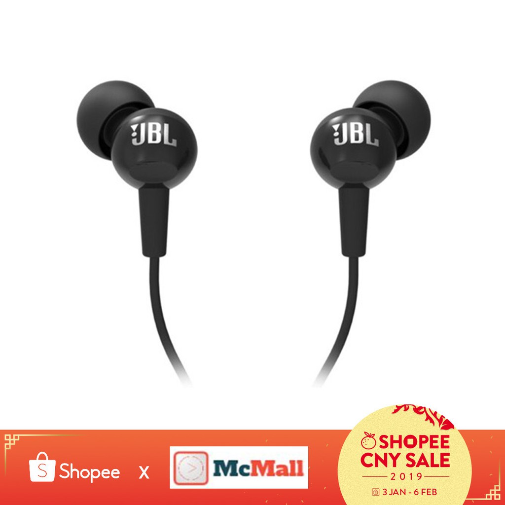 JBL InEar Headphones C100SI (Black) Shopee Malaysia