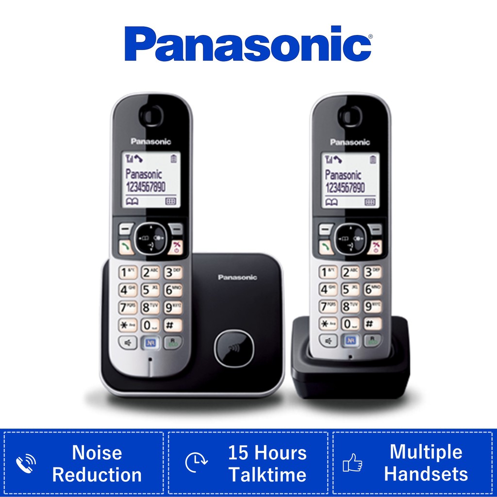 Panasonic TWIN Cordless Phone KX-TG6812 TG6812 House Phone | Office Phone |  Landline Phone | Wireless Phone | DECT Phone | Shopee Malaysia