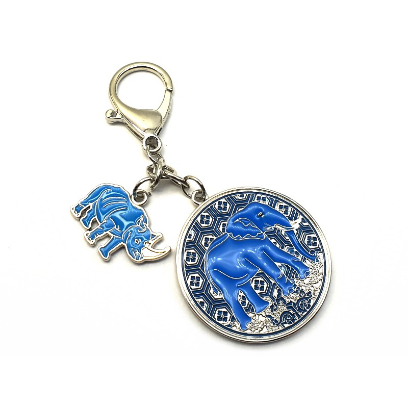 Anti Robbery Amulet with Blue Rhino & Elephant - Feng Shui Mall