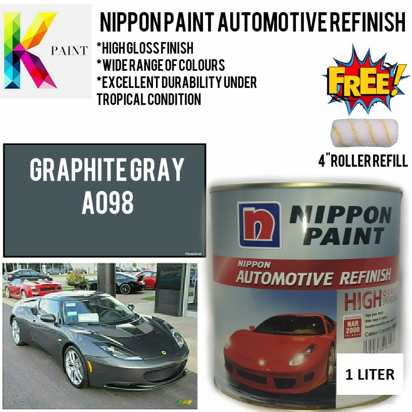 NIPPON PAINT AUTOMOTIVE REFINISH A098 GRAPHITE GRAY 1 LITER | Shopee ...