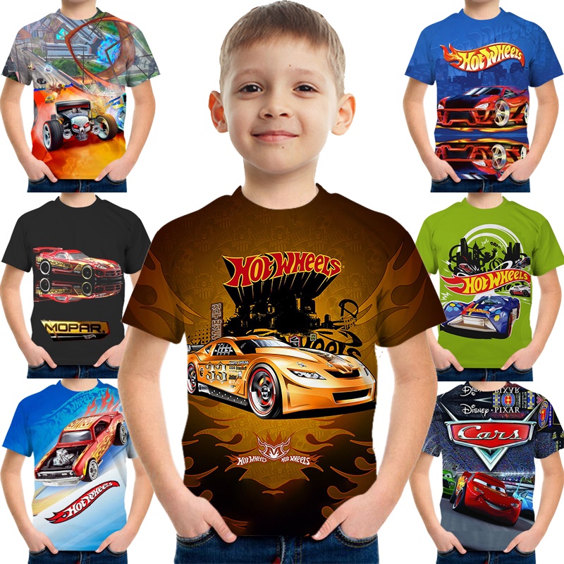 Children's Tshirt Hot Wheels Kids Tee Summer Car T Shirt Game Fashion Cartoon Baby Vest Child