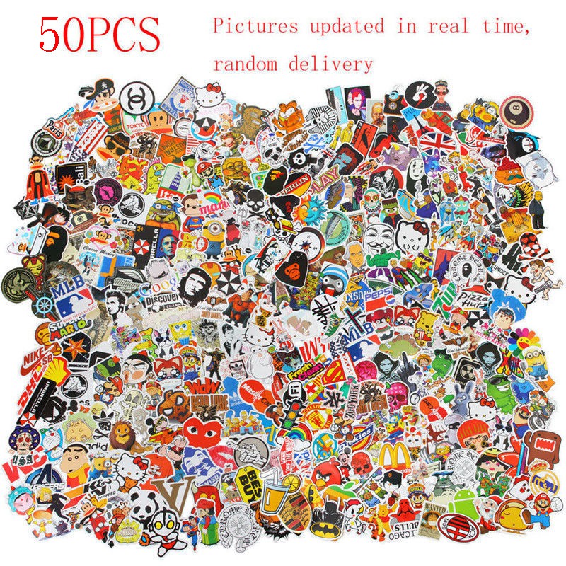 50pcs /lot Sticker Bomb Decal Vinyl Roll Car Skate Skateboard Laptop ...