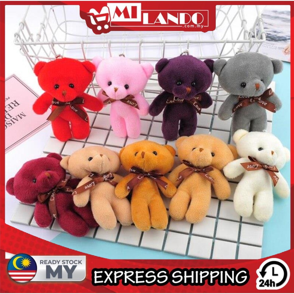 (12cm Height) MILANDO Key Chain 12cm Teddy Bear Plush Toy Key Chain Bag ...