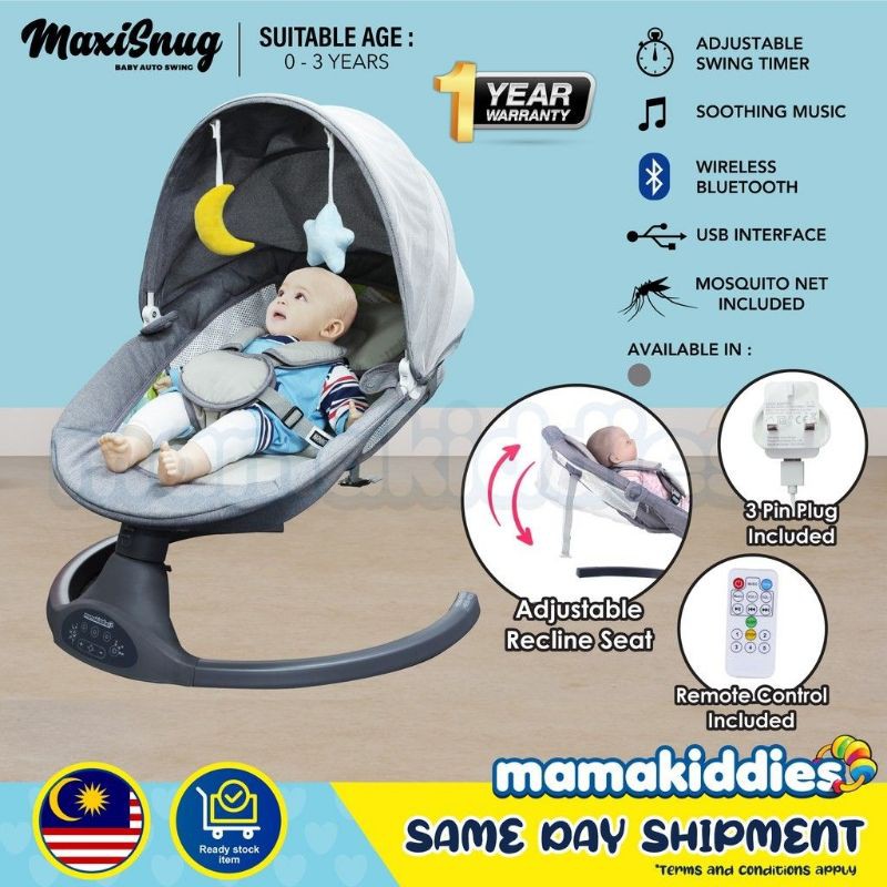 Maxisnug Electric Baby Swing Leaf Auto Baby Cradle Rocking Buaian