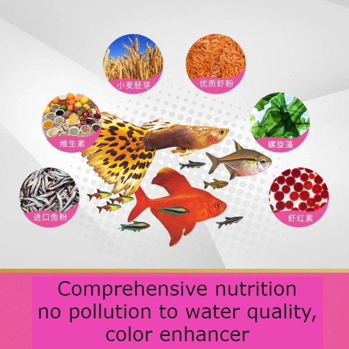 InchGold Guppy Food Tropical Fish Astacene Colour Enhancer Floating