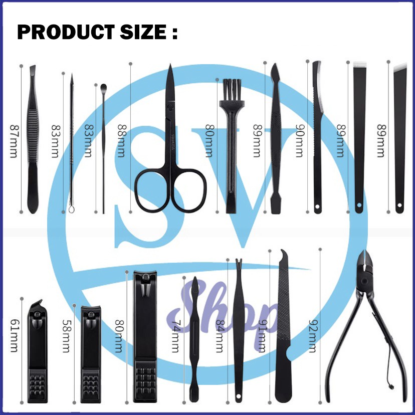 16pcs Nail Cutter Set Manicure Nail Clippers Pengilat Set Cutter