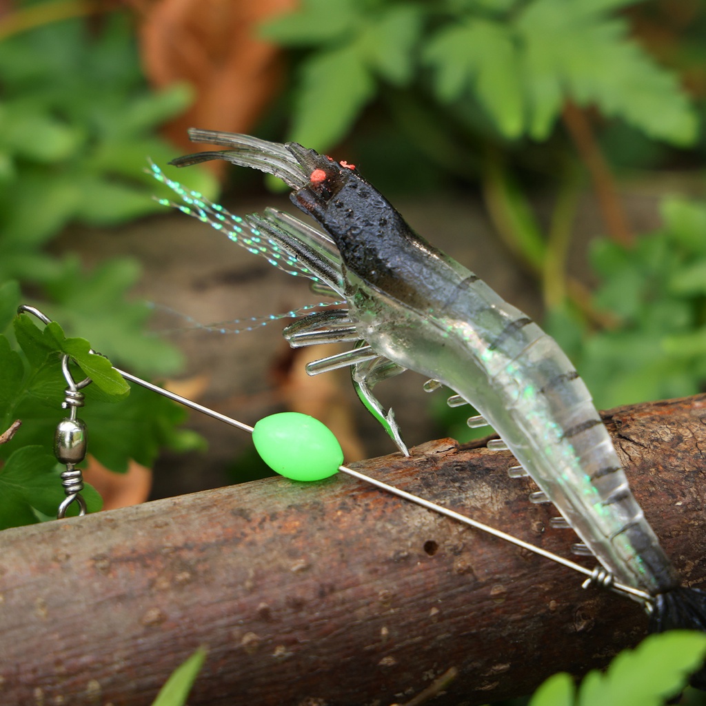 Sougayilang Fishing Luminous Shrimp Lure Prawn Hook Jigging Soft