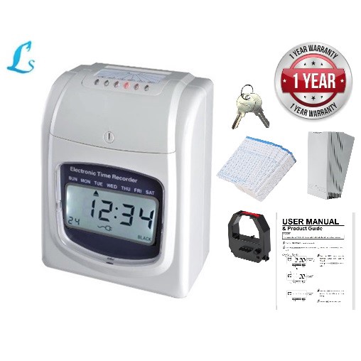 2023 Time Recorder Heavy Duty Punch Card Machine with Backup Battery