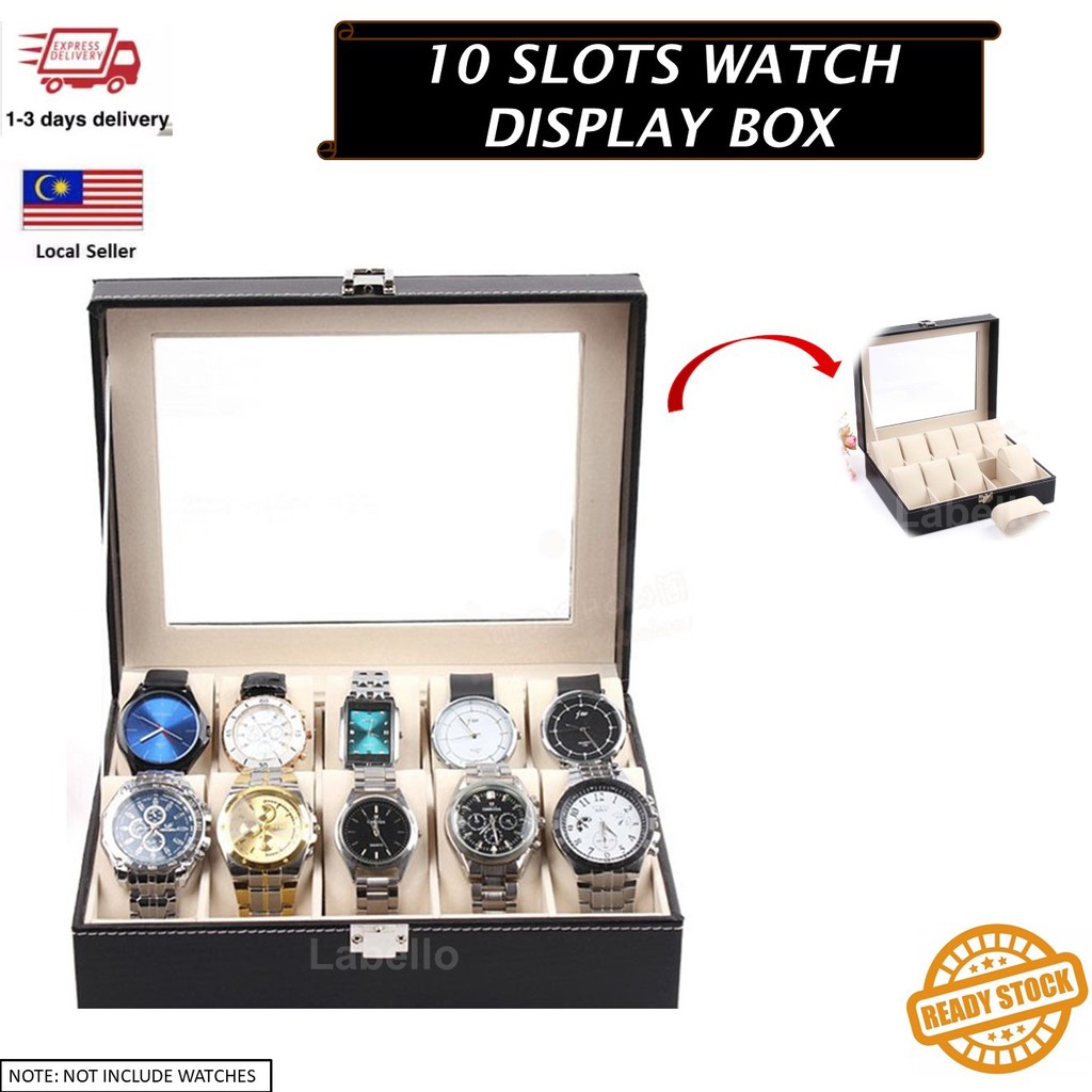 《PREMIUM QUALITY PU》3/6/10 Slots Premium PU Leather Watch Display ...