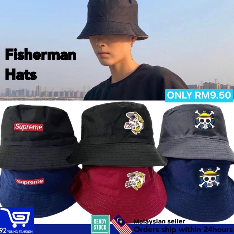 TwoSided Fisherman Hats Unisex Bucket HatTopi pancing topi nelayan