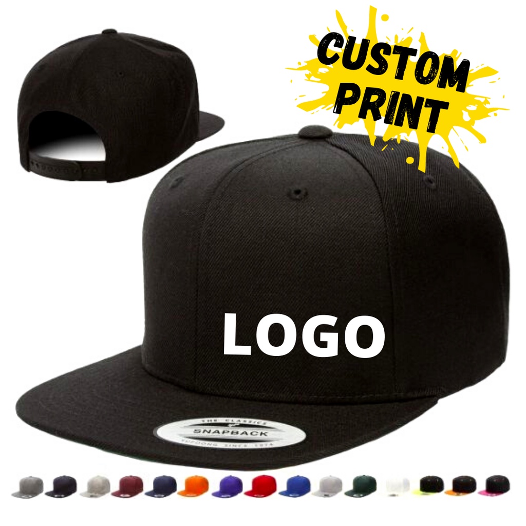 CUSTOM SNAPBACK CAP // Print Logo Snapback Cap High Quality Cap Topi ...