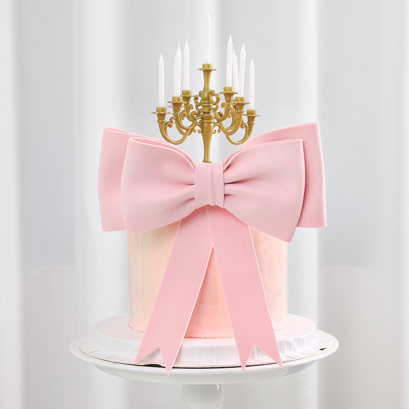 Ins EVA Large Double Layer Bow Birthday Cake Topper Baking Ribbon Cake ...
