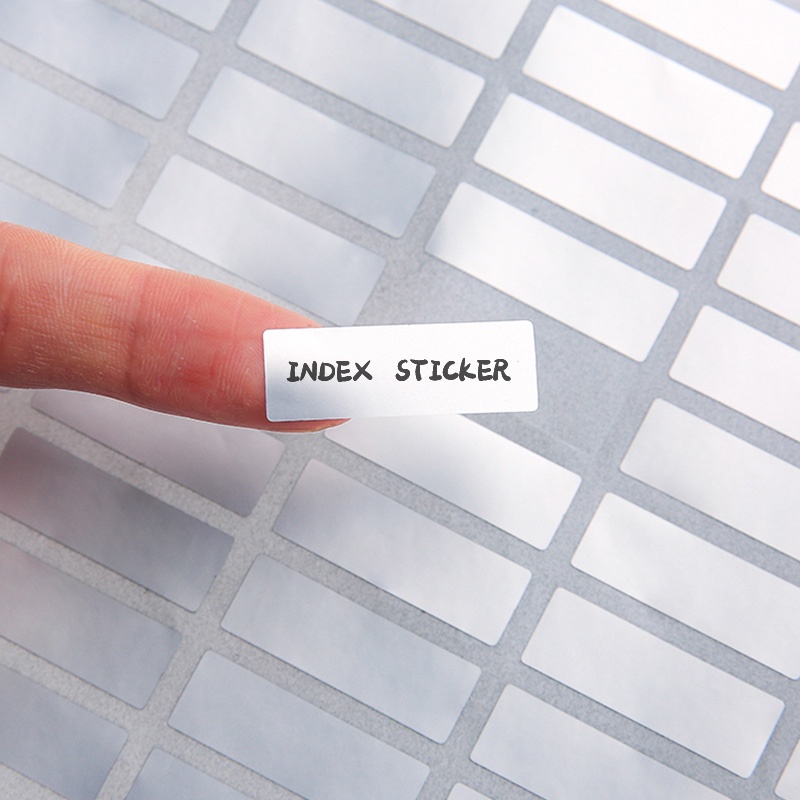 108 Sheets Waterproof Silver Paper PET Label Stickers Classification ...