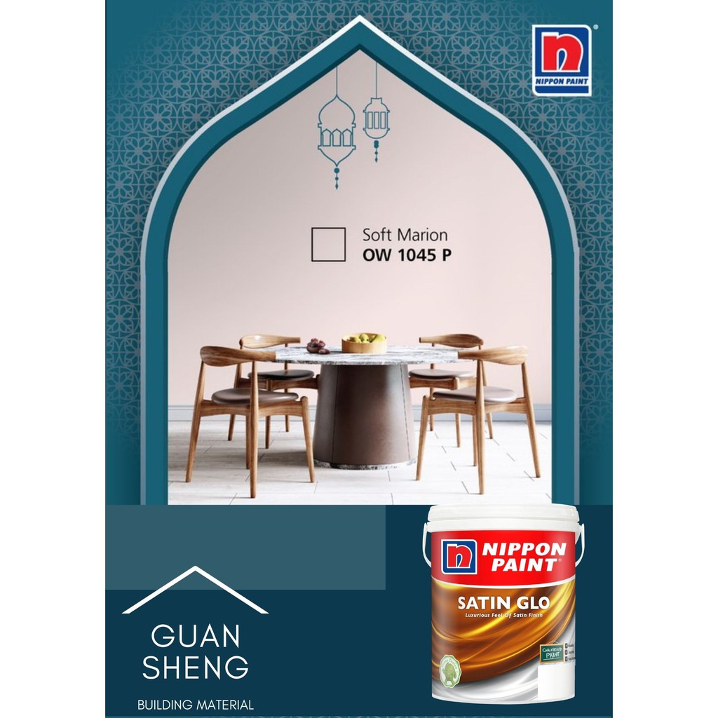 NIPPON Paint Satin Glo (RED/PINK Series) 1L Indoor Water Based Wall ...