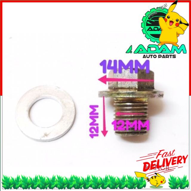 M12*1.5 Drain Plug/Oil Sump Nut with Washer for Perodua Alza Axia Bezza
